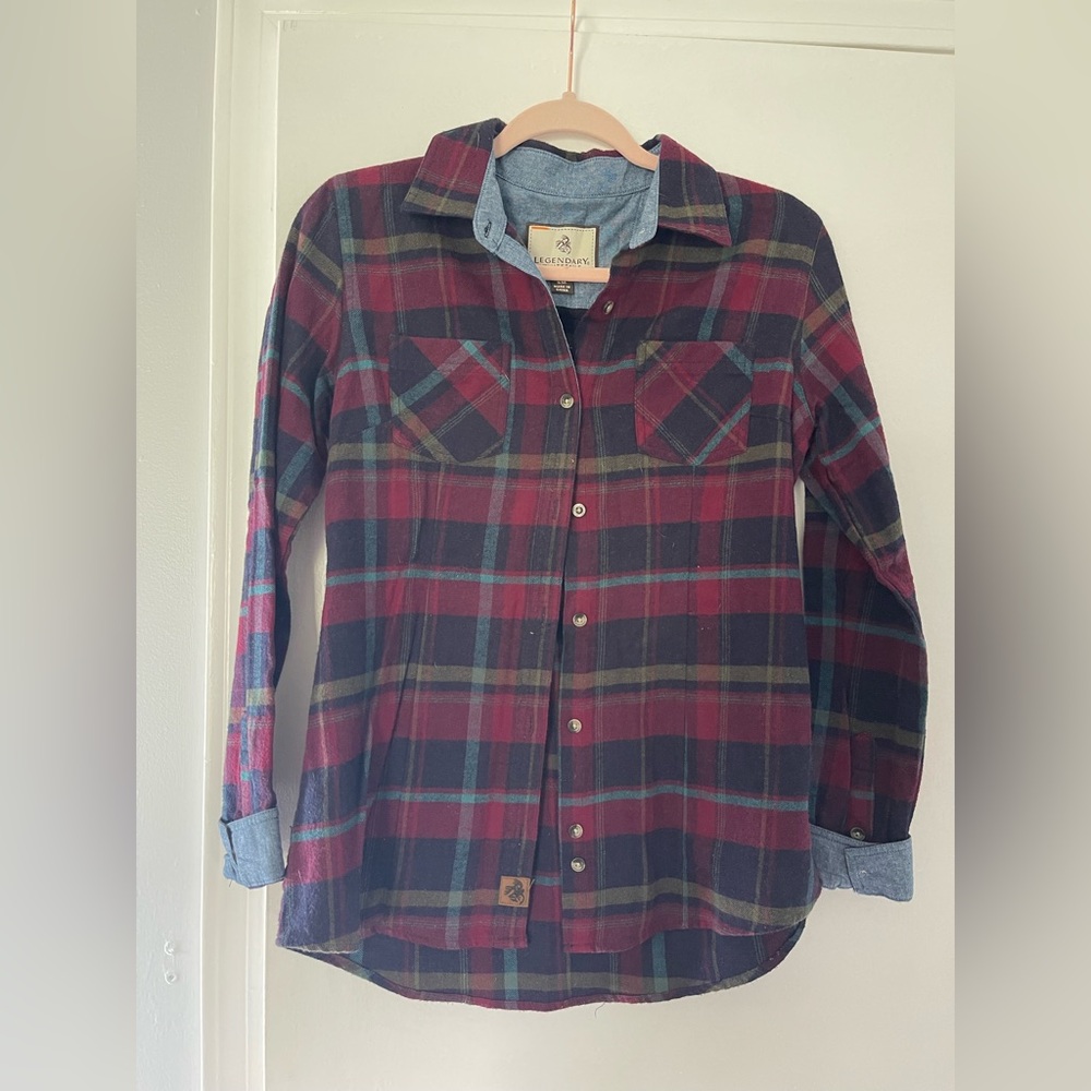 Legendary Whitetails Women's Plaid Long Sleeve Shirt - Red and Blue